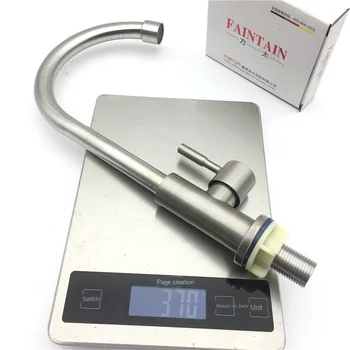 

Cold Water Faucet 0.37 Wire Drawing Round Vertical Kitchen Sink Universal Seat Single Cooling Stainless Steel Alloy 1.0p Xdz0622