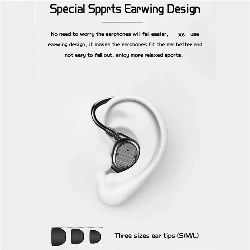 Новые беспроводные наушники Bluetooth 4,2, мини водонепроницаемые спортивные наушники для бега, наушники-вкладыши с сенсорным управлением с микрофоном, гарнитура х6