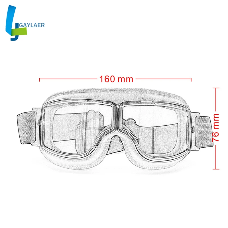 Brand Vintage Glasses Retro Motorcycle Cruiser Goggles Glasses Motocross Scooter Moto Helmet Goggles