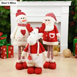 75 см выдвижной Рождественский Санта Клаус куклы-Снеговики натальные Новогодние рождественские украшения фигурка рождественские