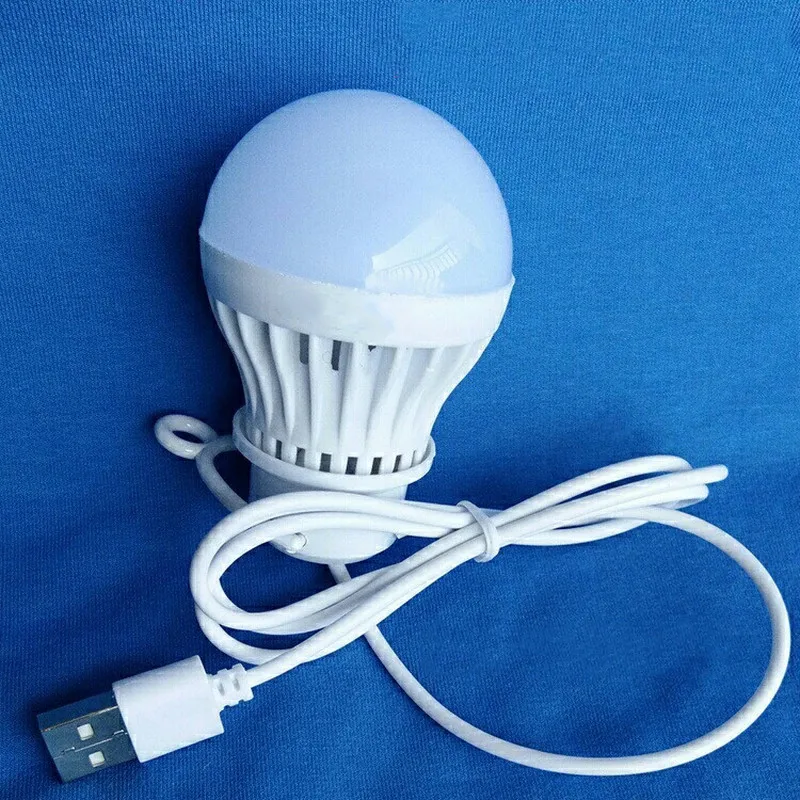 1pc 3W/5W/7W Usb Bulb Light Portable Lamp Led for Hiking Camping Tent Travel Work with Notebook Christmas for Home 6