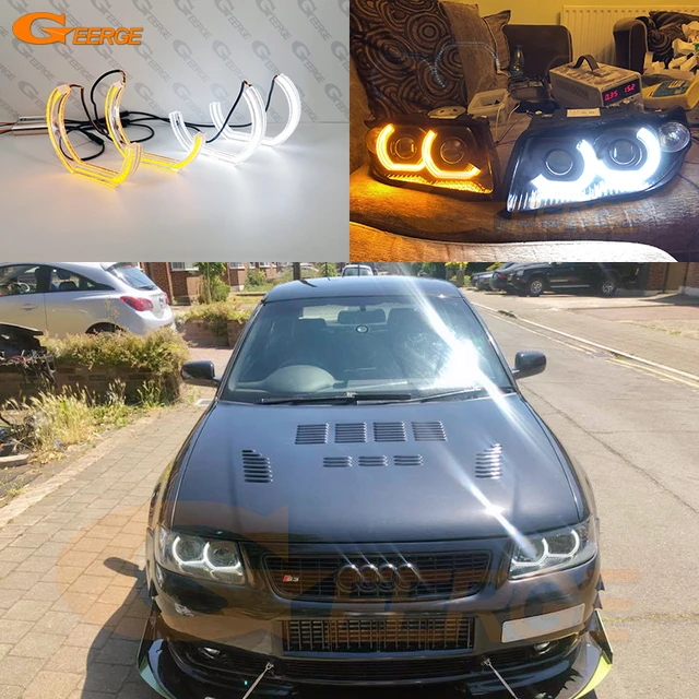 Für Audi A3 8L 8P 2000 - 2007 Ultra helle Kristall DTM M4 Stil led Angel  Eyes halo ringe tag Licht blinker licht - AliExpress