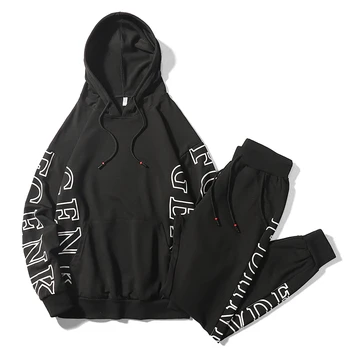 

Hoodie Sweatshirt Men/Women 2020 Coat Fleece Hoodies Sweatshirts+Sweatpants Suit Autumn Winter Warm Logo Printed Hooded Pullover