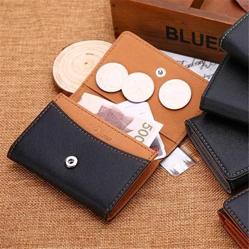 

Leather Wallets Men Card Holder Minimalist Brand Designer Coins Holders For Men Hasp Purse Magic Multi-function Coin Purse