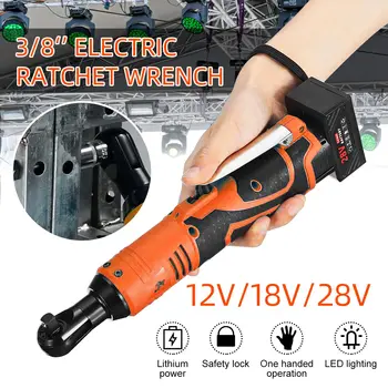 

12V/18V/28V Electric Wrench Angle Drill Screwdriver 3/8'' Cordless Ratchet Wrench Scaffolding With1X Lithium-Ion Battery+Charger