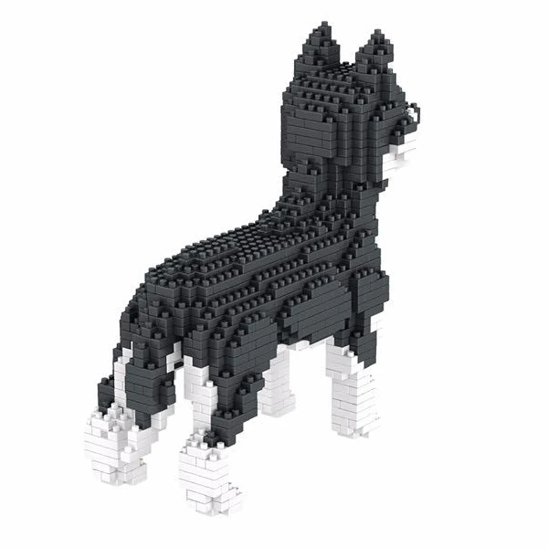 950pcs+ 6618-3 6618-4 Middle Size Dog Building Block Cute Husky Alaska Model Pet Cartoon Building Bricks Kids Toys for Children