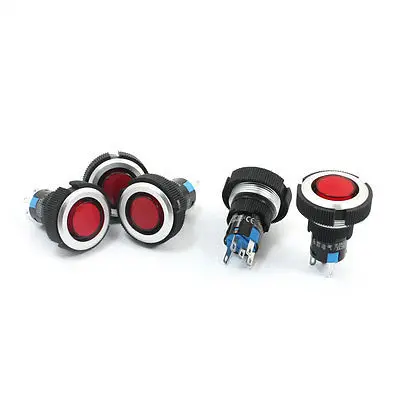 

5 Pcs 12V 22mm Thread Panel Mounting Plastic Signal Indicator Light Red