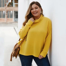 Plus Size Fashion High Collar Casual Baggy Pullover Women Plain Color Simple Sweater Autumn Winter Clothes New 2020 Dames Truien Plus Size Fashion High Collar Casual Baggy Pullover Women Plain Color Simple Sweater Autumn Winter Clothes New 2020 Dames Truien