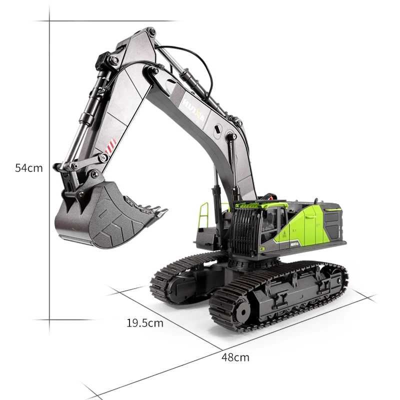 Green Excavator 22CH RC Truck 1/14 Remote Control Toys for Boys Adults HUINA 593 1593 NEW ARRIVAL