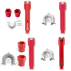 Clé de robinet multifonction, outils d'installation d'évier, clé de tuyau d'eau, outil de matériel pour toilettes salle de bains cuisine 