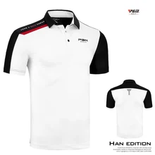 Новая летняя одежда для гольфа, одежда для мужчин, рубашка для соревнований, спортивный костюм с мячом, дышащая теплая футболка с коротким рукавом для тренировок, PGM