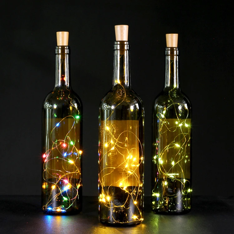 2 м 20-светодиодный светильник-гирлянда из медной проволоки с пробкой для бутылки для стеклянной бутылки, свадебное украшение, Рождественский светильник-гирлянда s