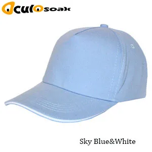 sky blue and white Горячая бейсбольная кепка под заказ Кепка-бейсболка крепежная лента Регулируемый головной убор логотип на заказ Печать текстовое изображение персонализировать 10 шт./партия - Цвет: sky blue and white
