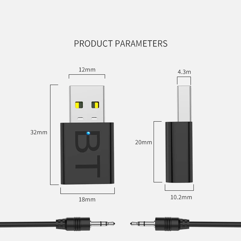 Bluetooth 5,0 аудио передатчик приемник стерео Bluetooth AUX RCA USB с 3,5 мм Jack кабель для ТВ ПК автомобильный комплект беспроводной адаптер