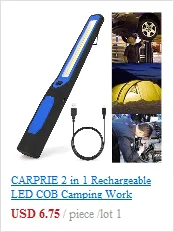 CARPRIE 2 in 1 Rechargeable LED COB Camping Work Inspection Light Lamp Hand Torch Magnetic Portable Work LED Flashlight#45