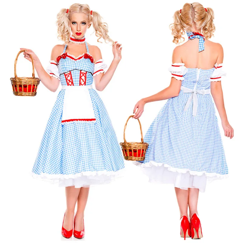 

Сексуальный костюм милой горничной в полоску, пивной служанка, Униформа горничной на Октоберфест, нарядное платье для вечеринки