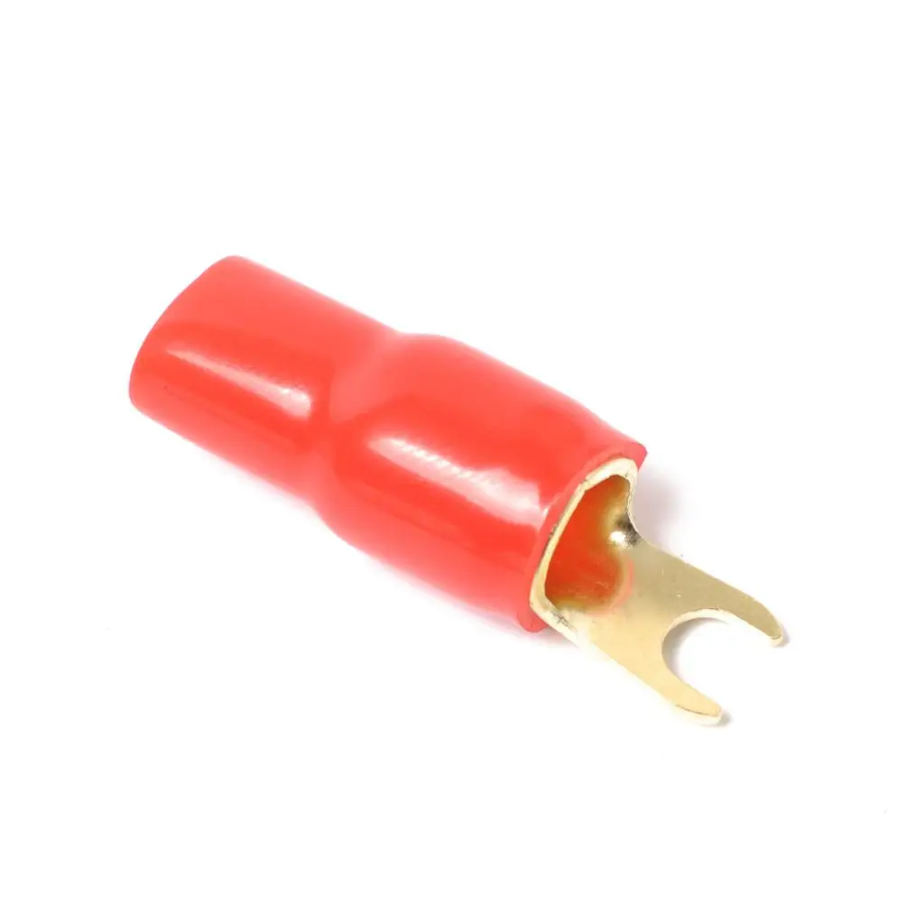 2 Pairs 4 AWG Gauge Fork Terminals Wire Connector Kit Positive+Negative