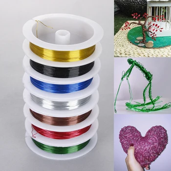 

10m/Roll Iron Craft Wire 0.5mm Spool Soft DIY String Jewelry Craft Metal Wire for DIY Decorative Artificial Flower Wreaths Decor