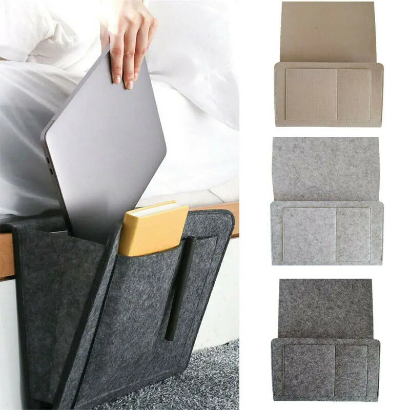 

1PC Remote Control Hanging Caddy Bedside Couch Storage Organizer Bed Holder Pockets Bed Pocket Sofa Organizer Pockets Holder