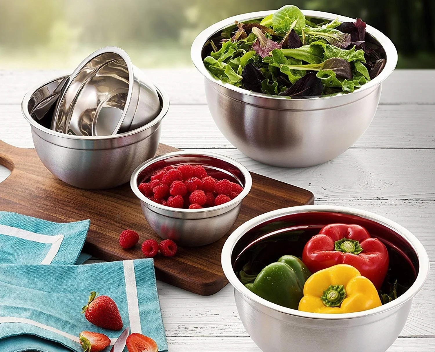 Mixing Bowl Heavy Guage Stainless Steel Diy Cake Bread Salad Mixer Kitchen Cooking Tools