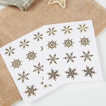 

120pcs/Lot Snowflake hot golden DIY transparent sticker Wedding Stickers Adhesive Sticker Kraft Labels