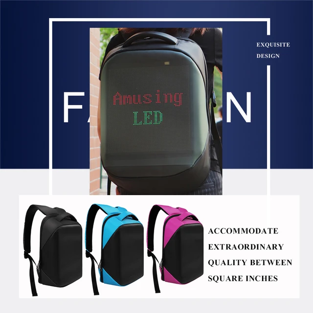 LED Display Screen Backpack Walking Advertising Light Bag Outdoor Backpack  DIY Advertising Backpack LED for Man Women Kid School - AliExpress