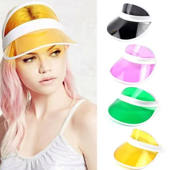 

Summer Hot Transparent Sun Hat Visor Party Casual Clear Plastic Adult Sunscreen Cap Sunhat Unisex Outdoor Hat Women Accessories