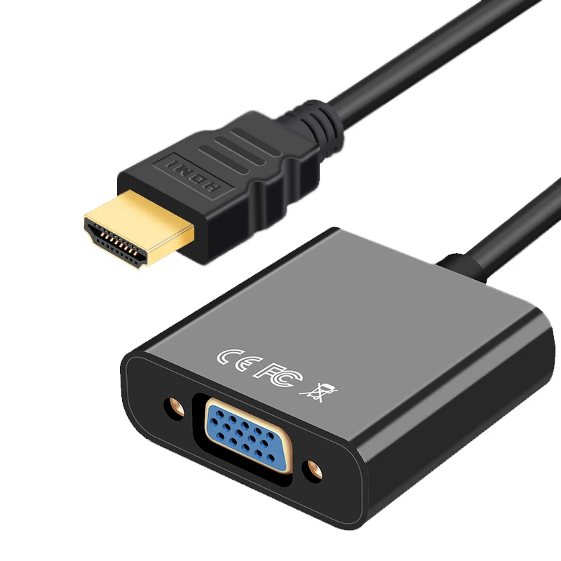 Portable 1080P HD Digital to Analog Video Audio For PC Laptop Tablet HDMI to VGA Adapter Male To Famale Converter Adapter