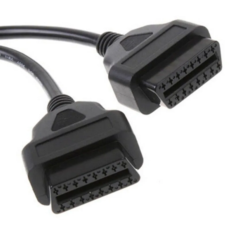30 см OBD2 16 Pin кабель удлинитель сплиттер Мужской Двойной Женский Y OBD 16 Pin кабель 1-2 OBD Разъем адаптер