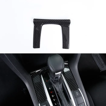 

1pcs Car Console Gear Panel Trim ABS Carbon Fiber Texture Interior Decoration For Honda Civic 2019 2018 2017 2016 Accessories