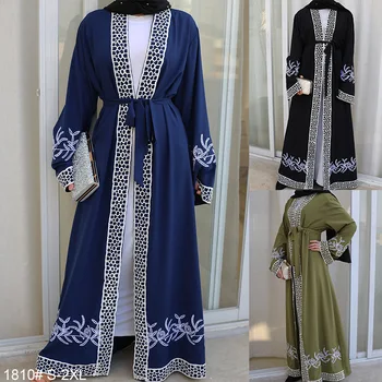 

Floral Abaya Kimono Dubai Muslim Long Dress for Women Kaftan Caftan Marocain Prayer Femme Clothing Robe Maxi Dresses TA1810
