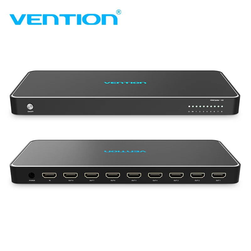

Vention HDMI Splitter 1 in 8 out 4k 1x8 splitter HDMI Switch Adapter With Power Supply for TV PS3/4 Laptop HDMI Splitter