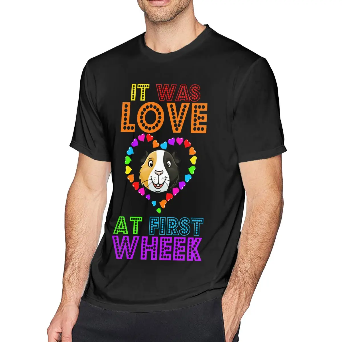 

Guinea Pig T Shirt It Was Love At First Wheek T-Shirt Short Sleeve Fashion Tee Shirt Plus Size Tshirt