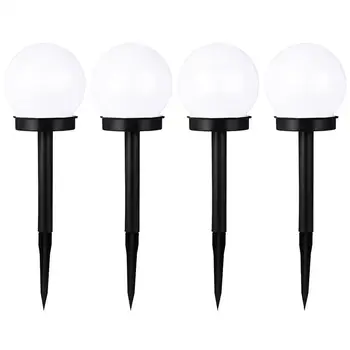 

4 Pcs Solar Round Grass Light Outdoor Plug Light Waterproof Bulb Light Lawn Light