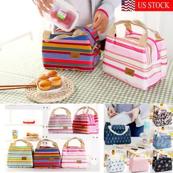 

2020 Newest Waterproof Lunch Bag Insulated Tote Thermal Box Cooler Travel Picnic Women Girls Portable Oxford Cloth Picnic Bag