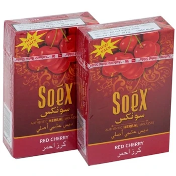

Soex Hierba shisha para cachimba sabor cereza roja - Juego de 2 envases de 50 g – Total 100 g