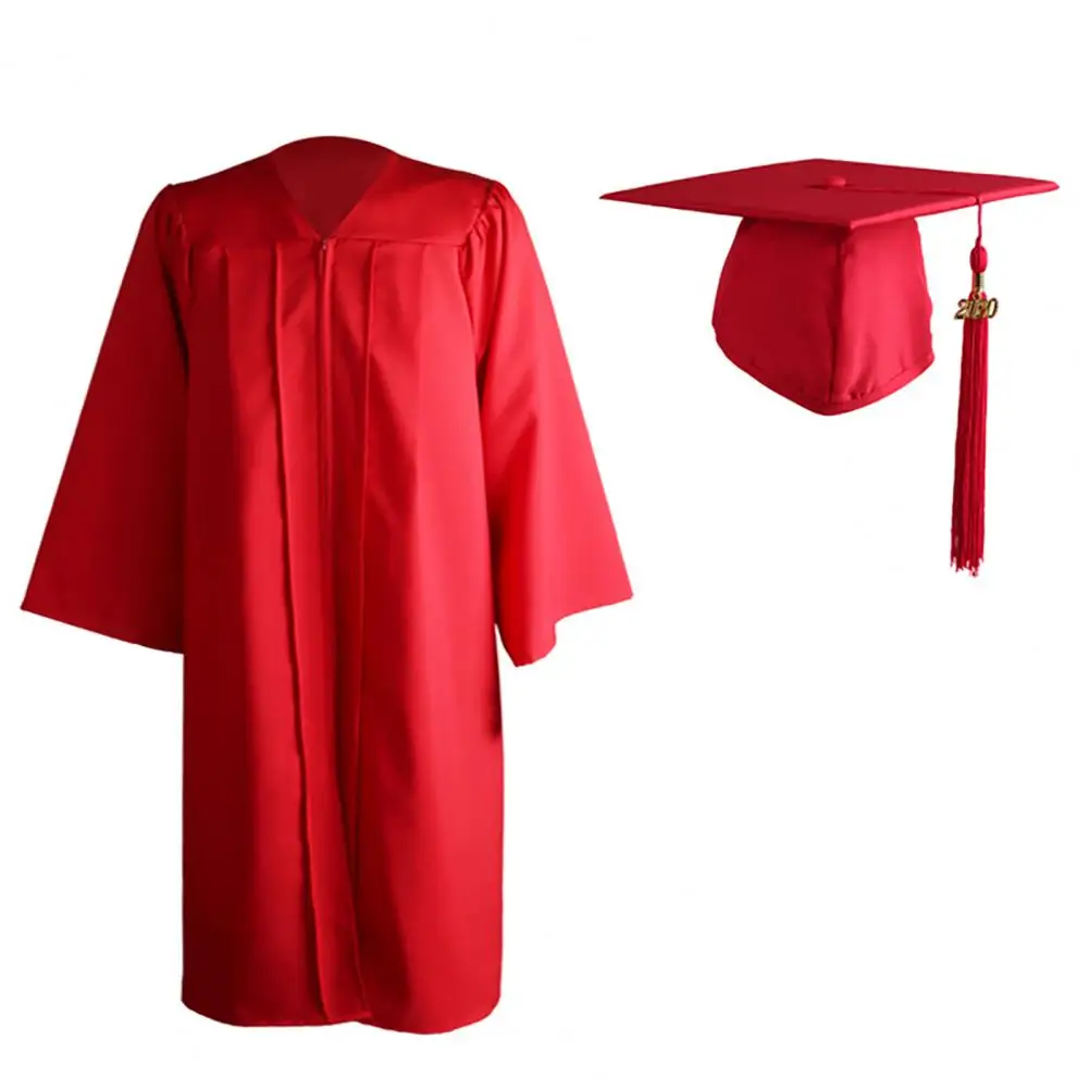 Graduation Hat Adult Graduation Gown Long Sleeve University Academic DresS Zip Closure Plus size Graduation Gown Robe Mortarboard-Cap