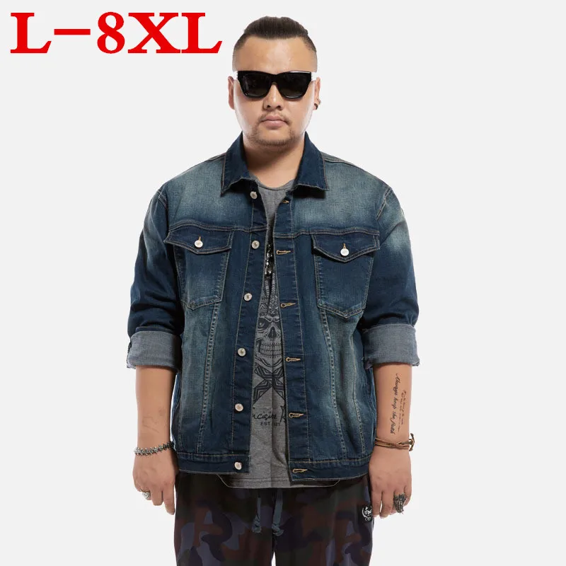 Plus Size 8XL7xl6xl Men's Denim Jas Mannelijke Uitloper Merk Jas Lente & Herfst Fashion Retro Jean Jas Heren Casual Jas Plus Size 8XL7xl6xl Men's Denim Jas Mannelijke Uitloper Merk Jas Lente & Herfst Fashion Retro Jean Jas Heren Casual Jas