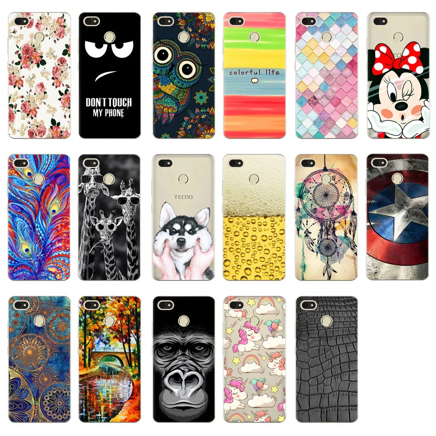 

Cool Design TPU Soft Cases for TECNO Y2 WX3 WX4 Phantom8 Spark/K7 Spark Plus/K9 L8 L9 L9 Plus Silicone Phone Case Back Cover