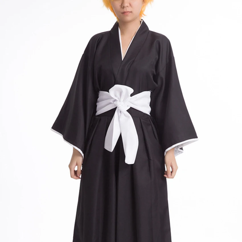 Anime Bleach Cosplay Costumes Kurosaki Ichigo Black Robe Halloween ...