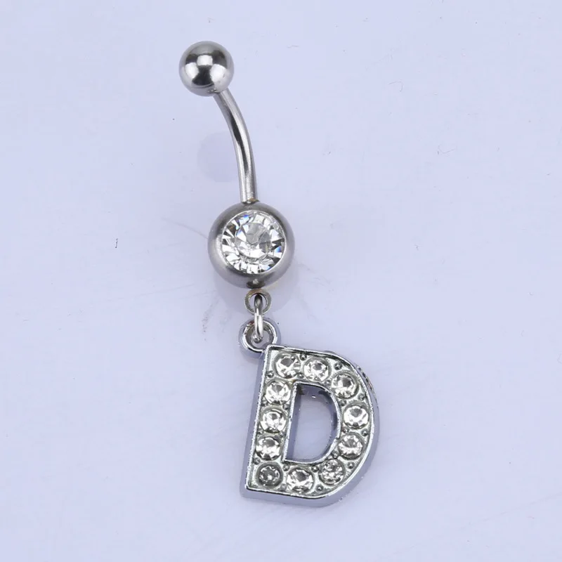 Belly Button Piercing Jewelry 1/2PCS Letter Navel Earring Body Piercings