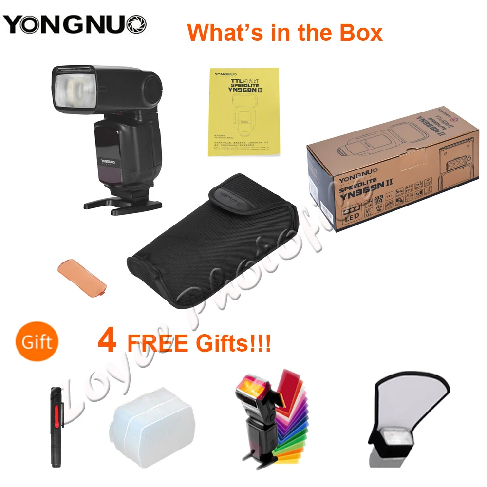 YONGNUO YN968N II Вспышка Speedlite для Canon Nikon DSLR Совместимость с YN622N YN560 Беспроводной ttl Speedlite 1/8000 светодиодный светильник