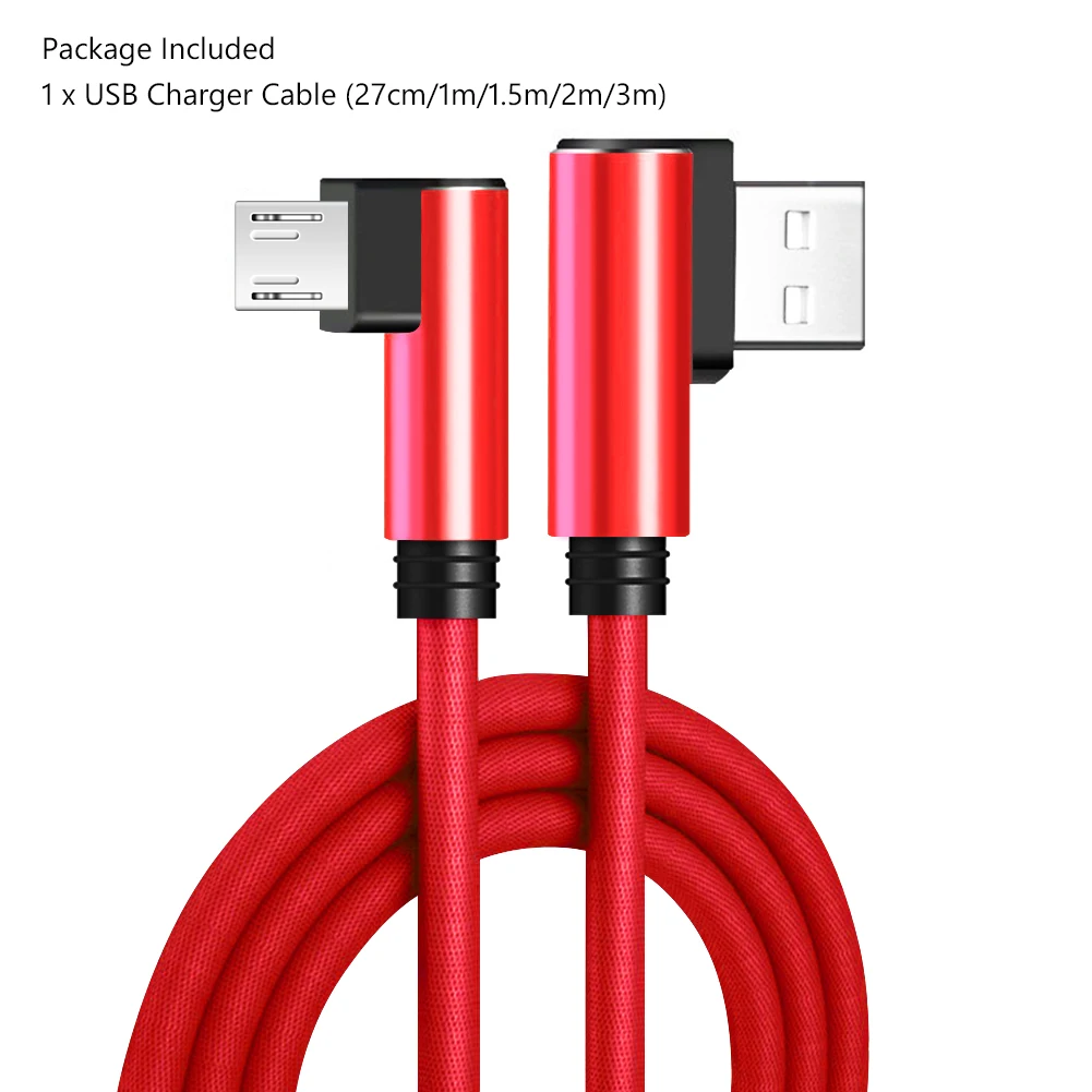 90 градусов локоть Micro usb type C кабель для передачи данных для samsung iPhone зарядное устройство Шнур быстрое зарядное устройство кабель l-образный сильный плетеный