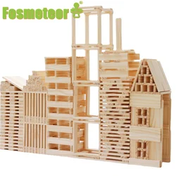 Fosmeteor bloques de construcción de torre de madera, juego de apilamiento con dados, calidad creativa