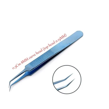 

high quality 8MM curved head(top head 0.15MM) Micros titanium alloy 11.5CM tweezers Ophthalmic forceps