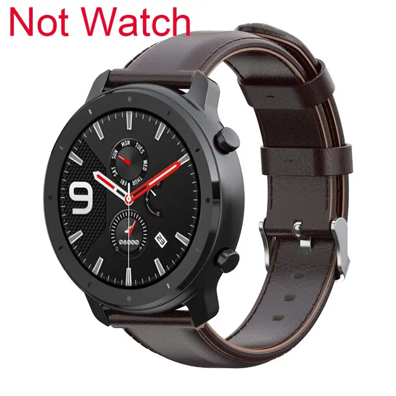 Color 5 Кожаный PU ремешок для Xiaomi Huami AMAZFIT GTR 47 мм 42 мм Смарт-часы Сменные аксессуары ремешок для AMAZFIT BIP Youth - Цвет: Color 5
