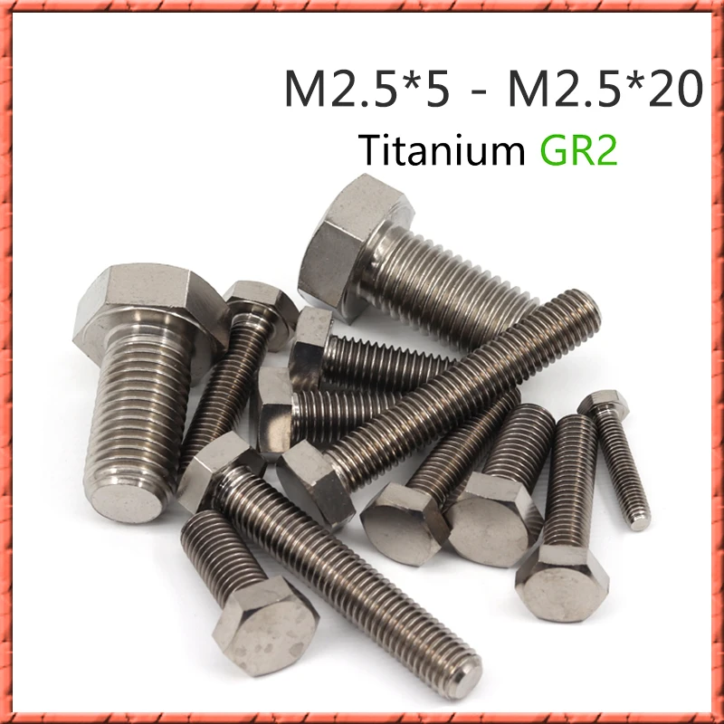 M10 M12 M14 M16 Titanium GR2 Hexagon Bolts Hex Head Cap Screws DIN933 