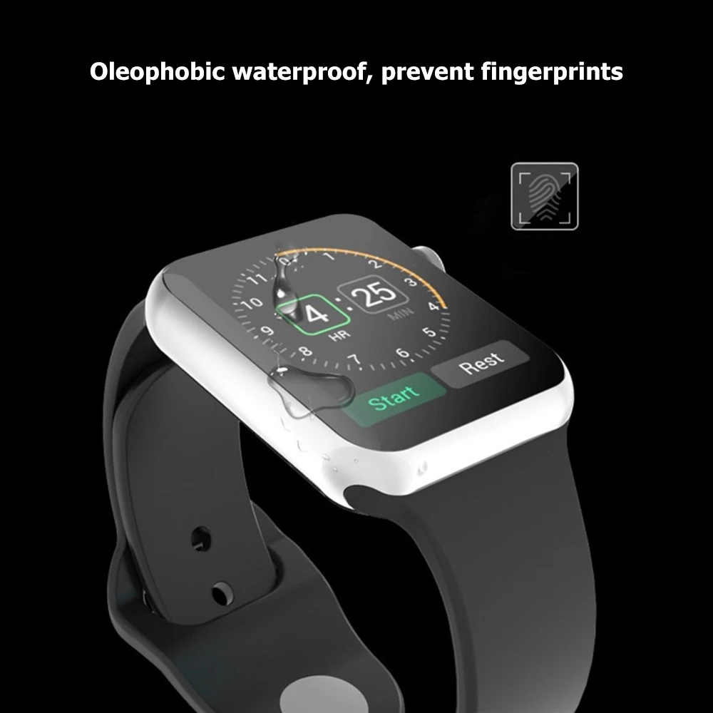 3D закаленное стекло для apple watch серии 1 2 3 4 защитная пленка для экрана для apple watch 44 мм 40 мм 38 мм 42 мм силикон