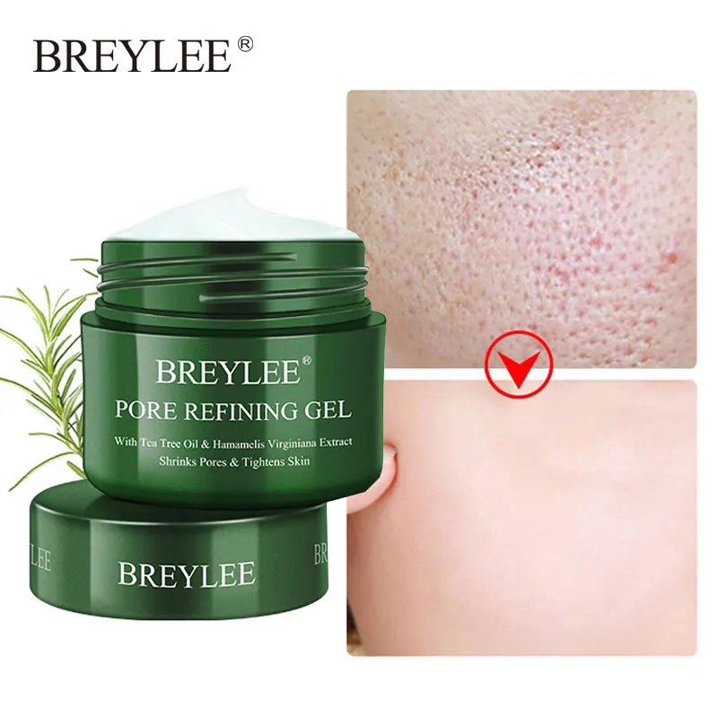 

BREYLEE Tea Tree Pore Refining Gel Shrink Pores Face Cream Moisturizer Tighten Skin Repair Dry Skin Oil-control Anti-Aging Care