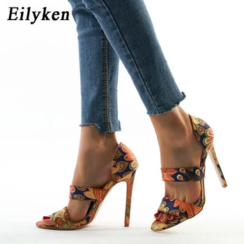 

Eilyken Summer high heels Women Sandals Open toe Ladies shoes Sexy Embroider stiletto Party Pumps Sandalias mujer